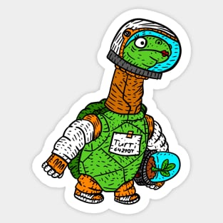 miss turtle, space astronaut. cute cartoon drawing. Sticker